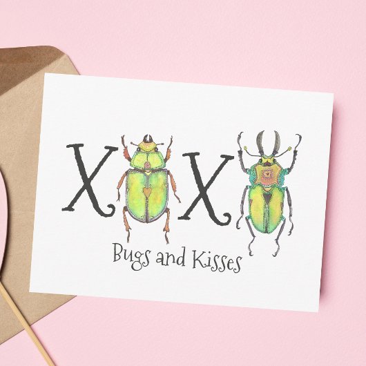 Bugs en Kisses, ik Miss You Insect School Briefkaart