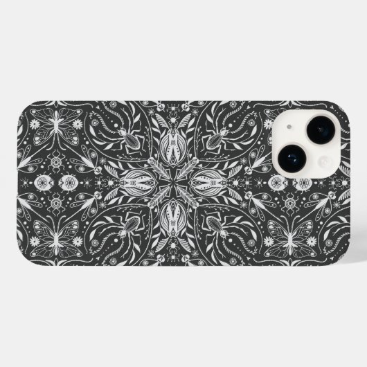 Bugs, gebroken wit op zwart Case-Mate iPhone case (Achterkant (horizontaal))