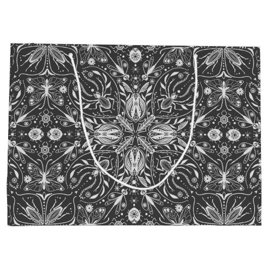 Bugs, gebroken wit op zwart groot cadeauzakje (Achterkant)