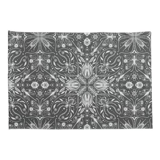 Bugs, gebroken wit op zwart kussensloop (Achterkant-Rechts)