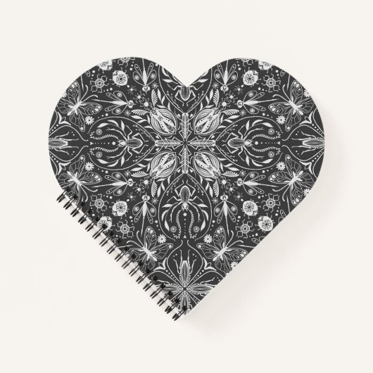 Bugs, gebroken wit op zwart notitieboek (Voorkant)