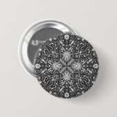Bugs, gebroken wit op zwart ronde button 5,7 cm (Voorkant /achterkant)