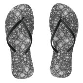 Bugs, gebroken wit op zwart teenslippers (Voetbed)