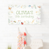 Bugs Girl Birthday Backdrop Insect Party Banner (Insitu)