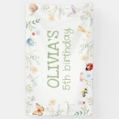 Bugs Girl Birthday Backdrop Insect Party Banner (Verticaal)