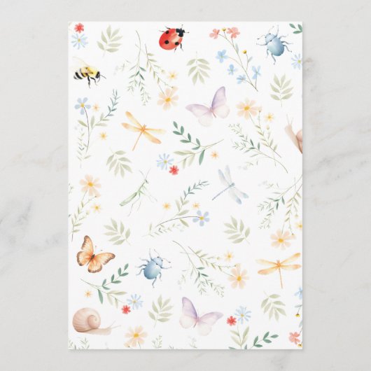 Bugs Girl Birthday Insect Party Bedankkaart (Achterkant)