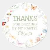 Bugs Girl Birthday Insect Party Stickers (Voorkant)