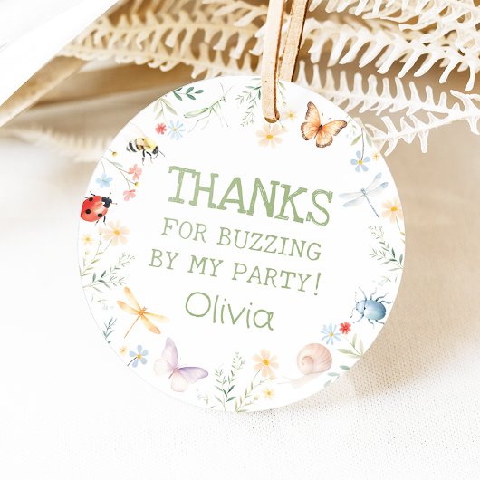 Bugs Girl Verjaardag Insect Party Circle Bedankjes Labels