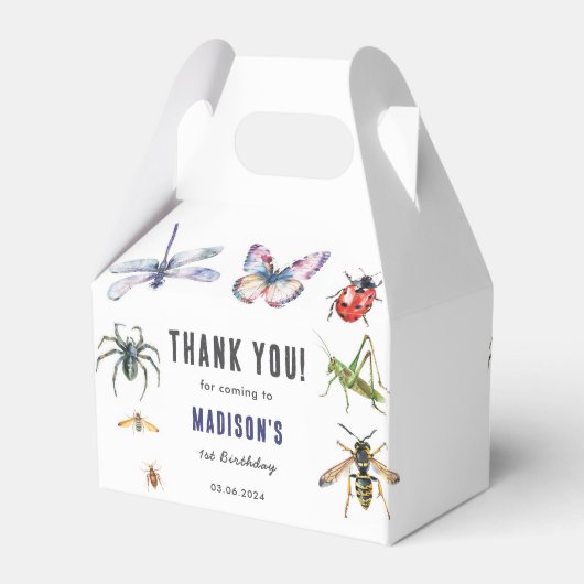 Bugs & Insecten  Boy Verjaardagsfeest Bedankdoosjes (Achterkant)