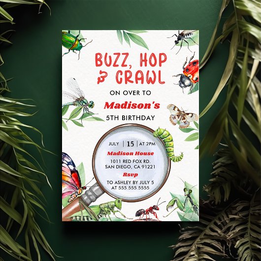 Bugs & Insecten  Boy Verjaardagsfeest Kaart