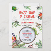 Bugs & Insecten  Boy Verjaardagsfeest Kaart (Voorkant)