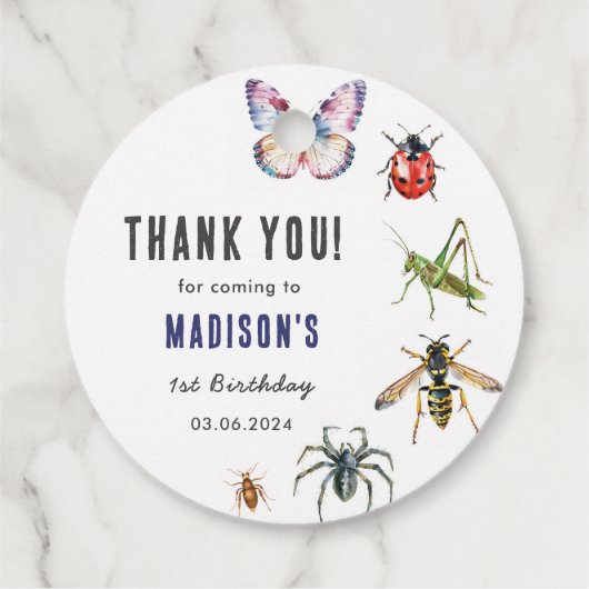 Bugs & Insecten  verjaardagsfeestje Bedankjes Labels (Achterkant)