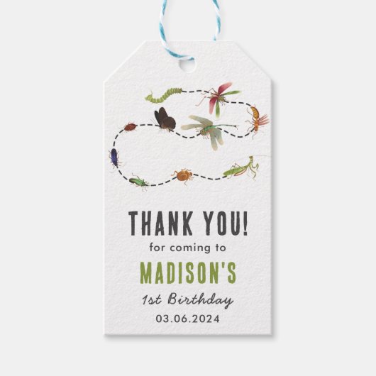 Bugs & Insecten  verjaardagsfeestje Cadeaulabel (Voorkant)