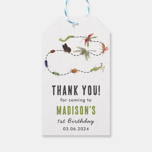 Bugs & Insecten  verjaardagsfeestje Cadeaulabel (Achterkant)