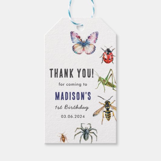 Bugs & Insecten verjaardagsfeestje Cadeaulabel (Voorkant)