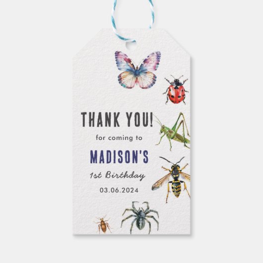 Bugs & Insecten  verjaardagsfeestje Cadeaulabel (Achterkant)