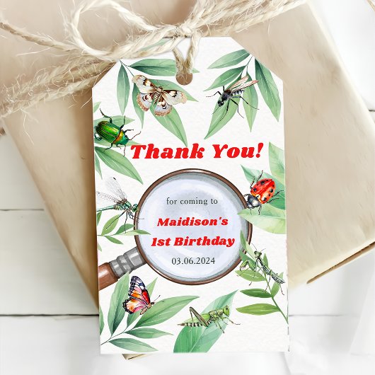Bugs & Insecten  verjaardagsfeestje Cadeaulabel