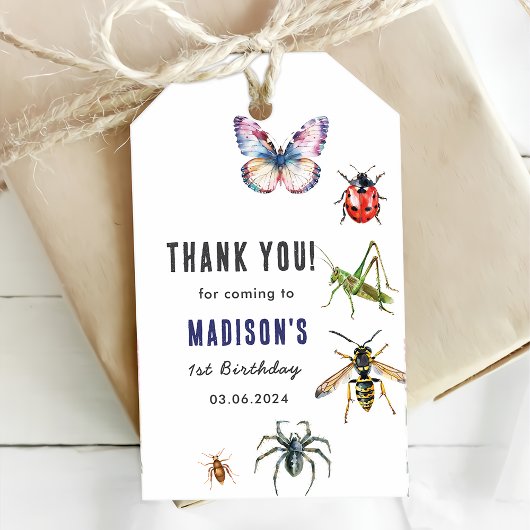 Bugs & Insecten verjaardagsfeestje Cadeaulabel