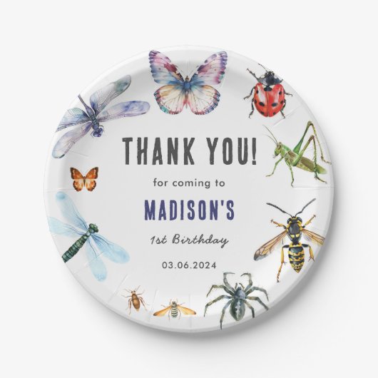 Bugs & Insecten  verjaardagsfeestje Papieren Bordje (Voorkant)