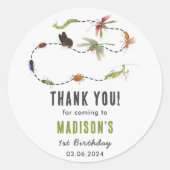 Bugs & Insecten  verjaardagsfeestje Ronde Sticker (Voorkant)