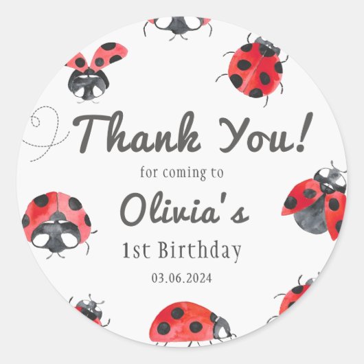 Bugs & Insecten  verjaardagsfeestje Ronde Sticker (Voorkant)