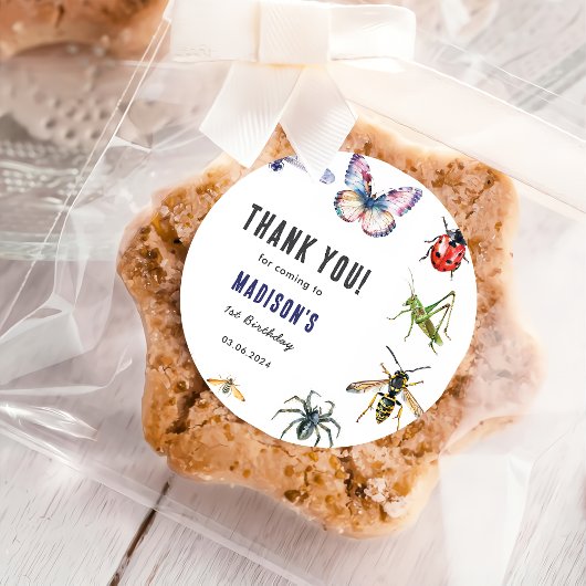 Bugs & Insecten  verjaardagsfeestje Ronde Sticker