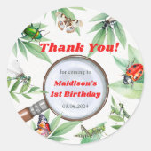 Bugs & Insecten  verjaardagsfeestje Ronde Sticker (Voorkant)