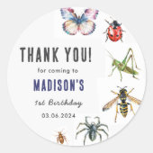 Bugs & Insecten  verjaardagsfeestje Ronde Sticker (Voorkant)