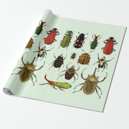 Bugs Insects Beetles Entomology wildlife Art Cadeaupapier