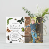 Bugs & Insects  Boy Foto Birthday Kaart (Staand voorkant)