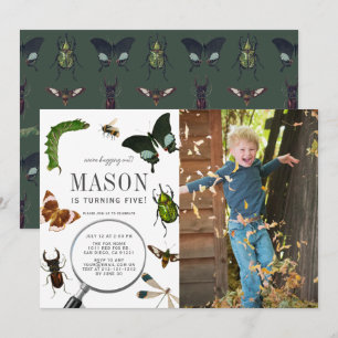 Bugs & Insects  Boy Foto Birthday Kaart