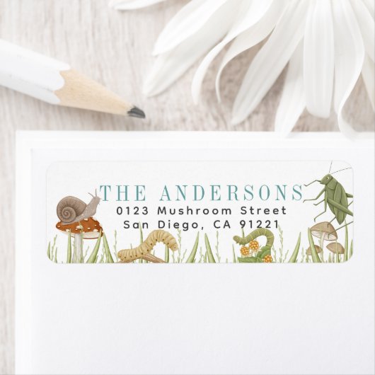 Bugs Insects Critters Mushroom Etiket (Insitu)