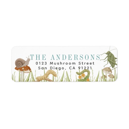 Bugs Insects Critters Mushroom Etiket (Voorkant)