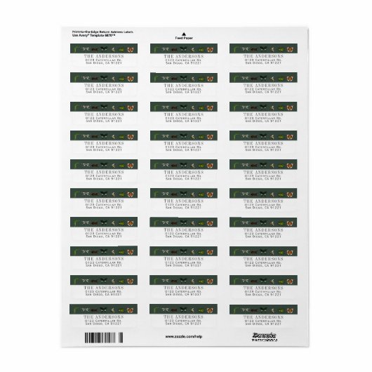 Bugs & Insects Return Address Etiket (Full Sheet)