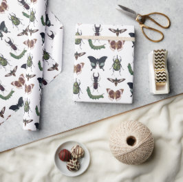 Bugs & Insects Vintage Boy Birthday Cadeaupapier