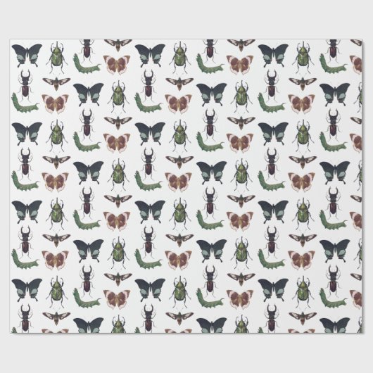 Bugs & Insects Vintage Boy Birthday Cadeaupapier (Vlak)