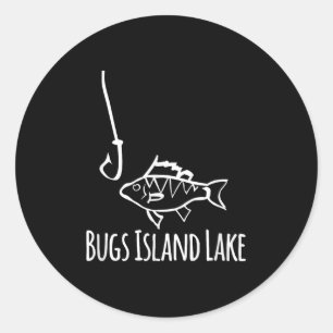 Bugs Island Lake Virginia Vissen Vis Haak Schattig Ronde Sticker