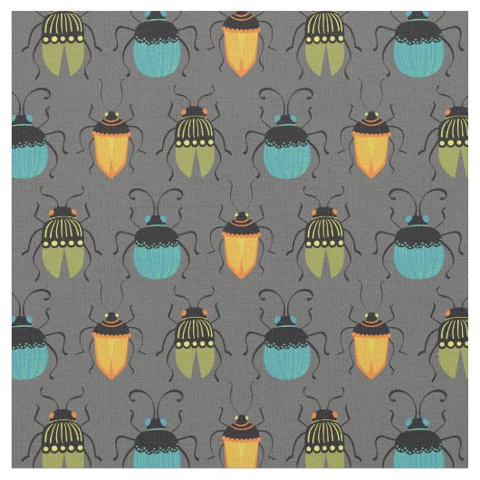 Bugs Kevers Mid Century Mod Schattig Stof (Close Up)