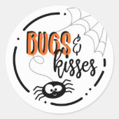 Bugs & Kisses Cirkel Halloween Stickers (Voorkant)