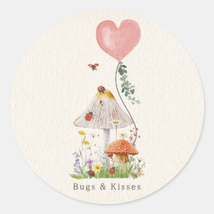 Bugs & Kisses Lieveheersbeestjes Paddestoel Valent Ronde Sticker