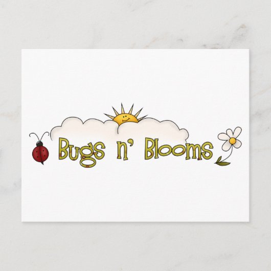 Bugs "n" Blooms ・ Wordart Briefkaart (Voorkant)