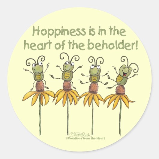 Bugs op bloemen ronde sticker (Voorkant)