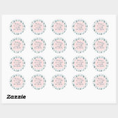 Bugs Pastel Pink Bloemenmeisje Birthday Hartelijk Ronde Sticker (Vel)