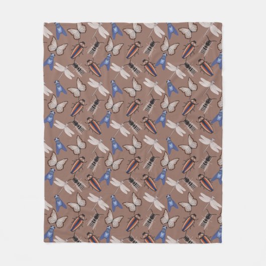 Bugs Pattern Fleece Deken (Voorkant)