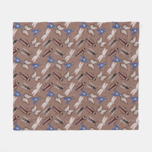 Bugs Pattern Fleece Deken (Voorkant (Horizontaal))