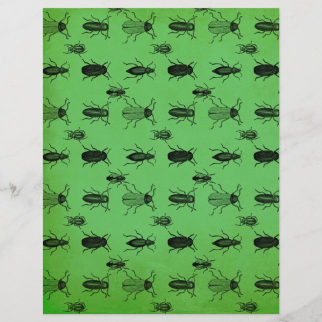 Bugs Pattern Halloween Scrapbook Paper (Voorkant)