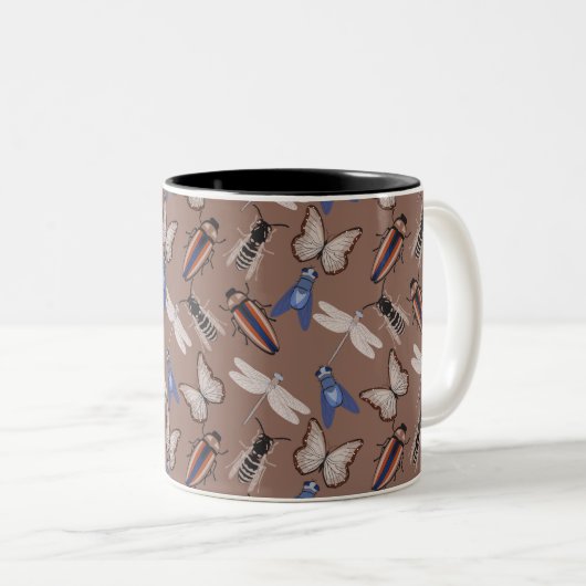 Bugs Pattern Tweekleurige Koffiemok (Voorkant rechts)