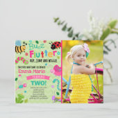 Bugs Verjaardag Uitnodiging Meisje Roze Bugs Party (Staand voorkant)