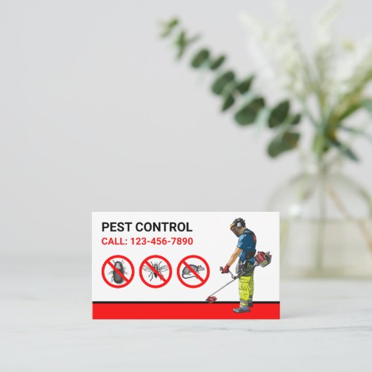 Bugs verwijderen Professional Pest Control Service Visitekaartje (Staand voorkant)