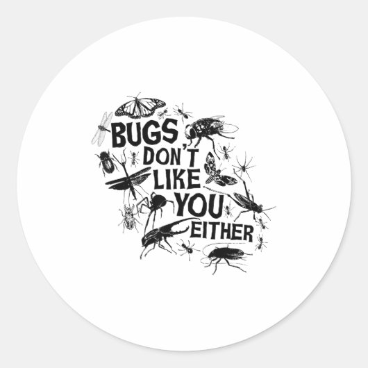 Bugs vinden jou ook niet leuk - Insect Bug Sder Gr Ronde Sticker (Voorkant)